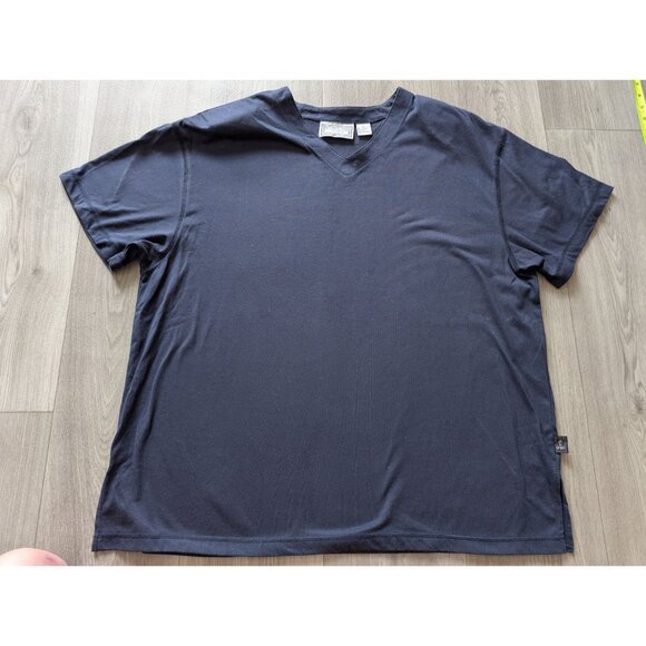 Justin Allen Extra New York Navy V-Neck T-Shirt IX Cotton/Polyester Blend - Picture 2 of 6